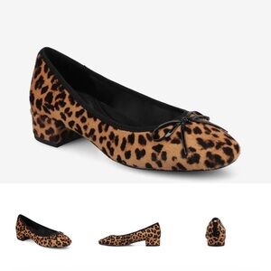 Birdies The Hummingbird 30 Pump cheetah leopard leather ballet flat shoe Sz 8